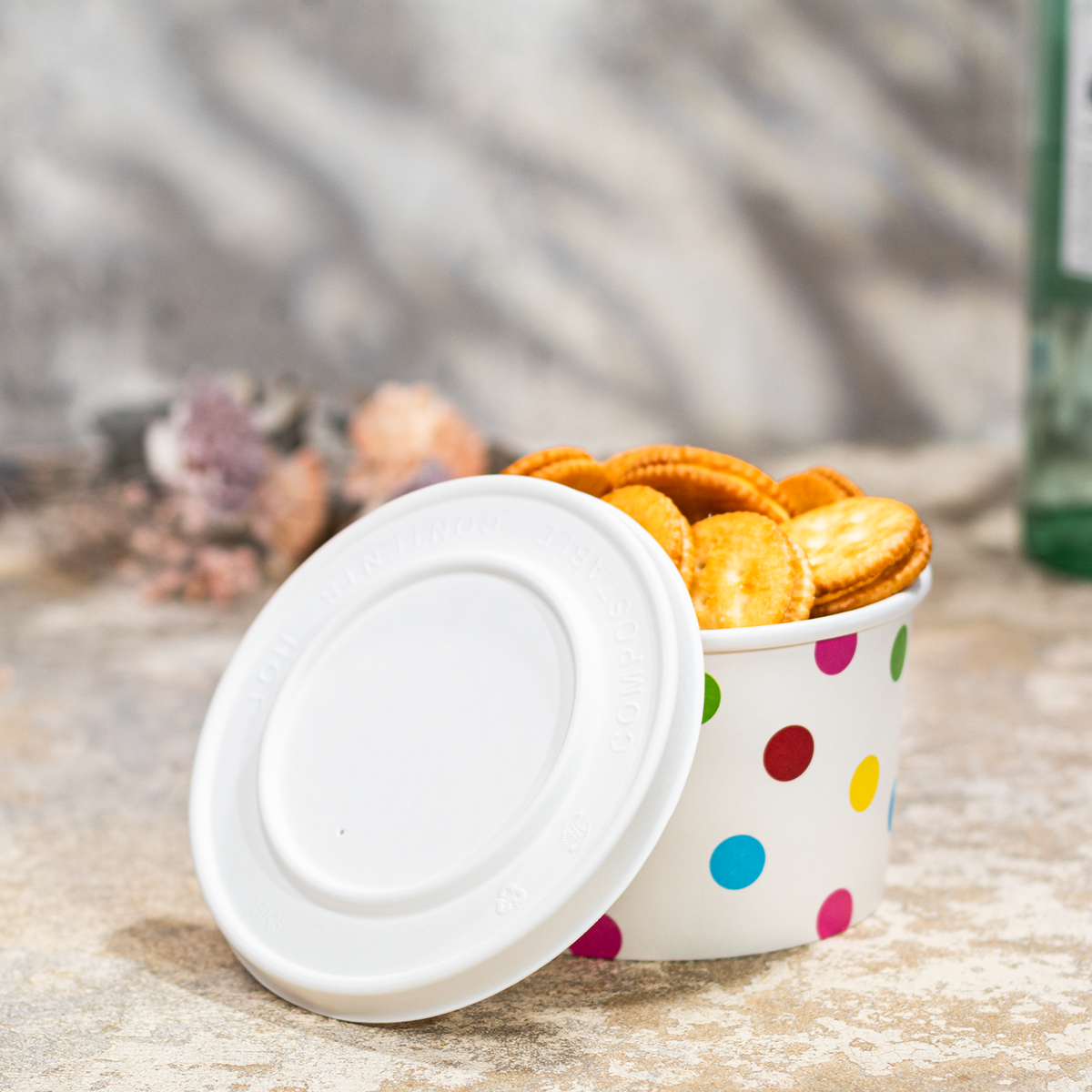 Karat Earth 127mm Compostable Fiber Paper Flat lid for 20 oz Paper Food Container - 600 pcs