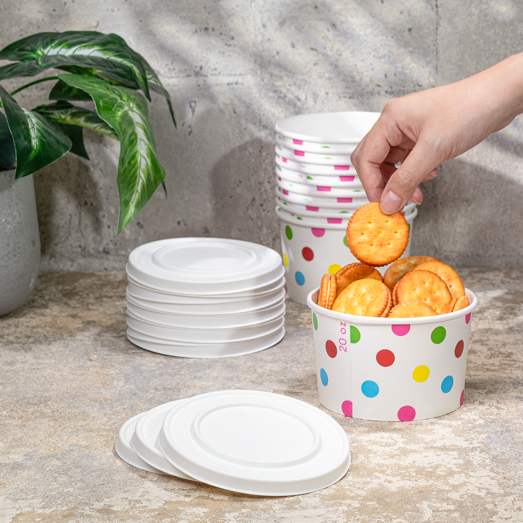 Karat Earth 127mm Compostable Fiber Paper Flat lid for 20 oz Paper Food Container - 600 pcs