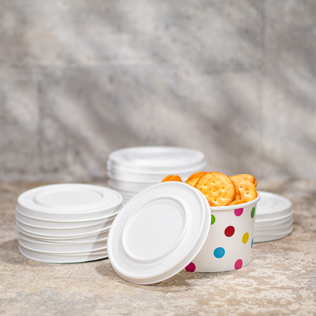 Karat Earth 127mm Compostable Fiber Paper Flat lid for 20 oz Paper Food Container - 600 pcs