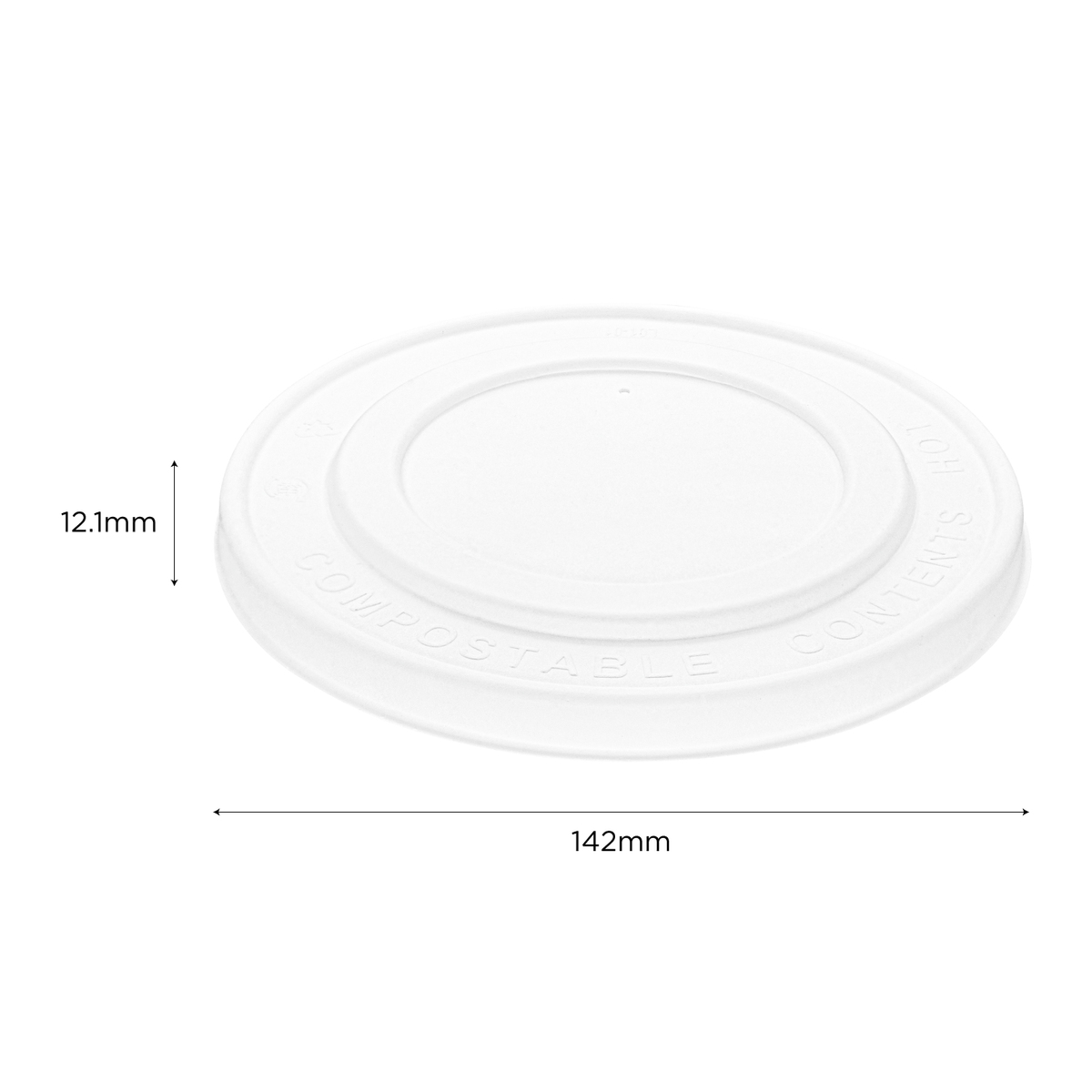 Karat Earth 142mm Compostable Fiber Paper Flat lid for 24-32 oz Paper Food Container - 600 pcs