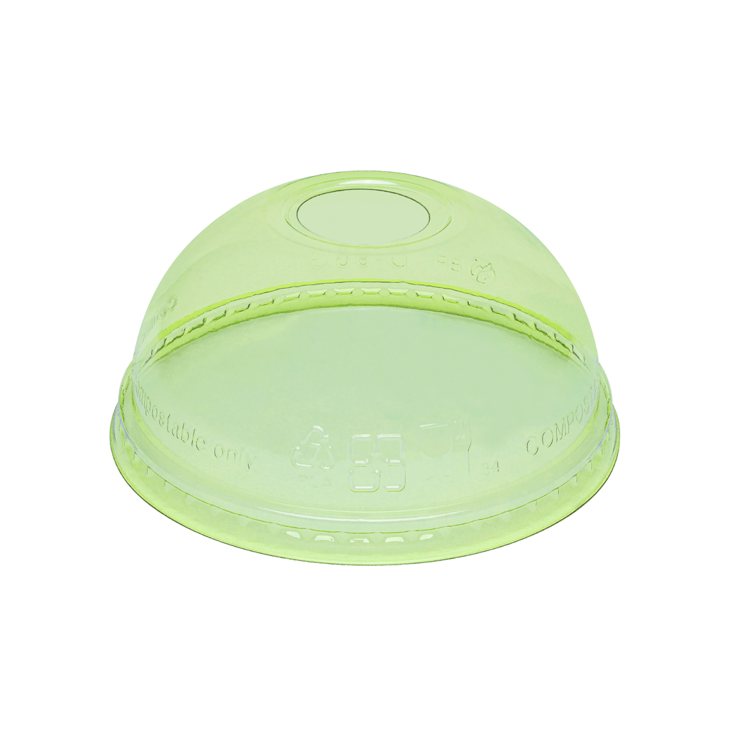 Karat Earth 98mm PLA Dome Lids for 12-24oz Cups, Green - 1,000 pcs