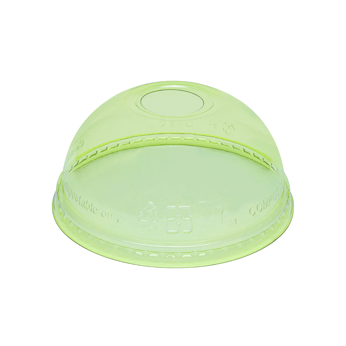 Karat Earth 98mm PLA Dome Lids for 12-24oz Cups, Green - 1,000 pcs