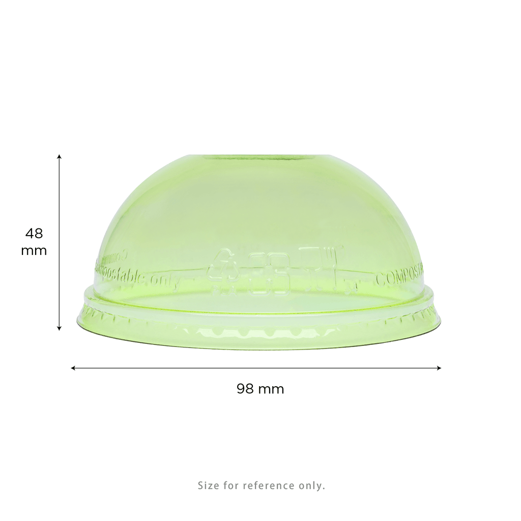 Karat Earth 98mm PLA Dome Lids for 12-24oz Cups, Green - 1,000 pcs