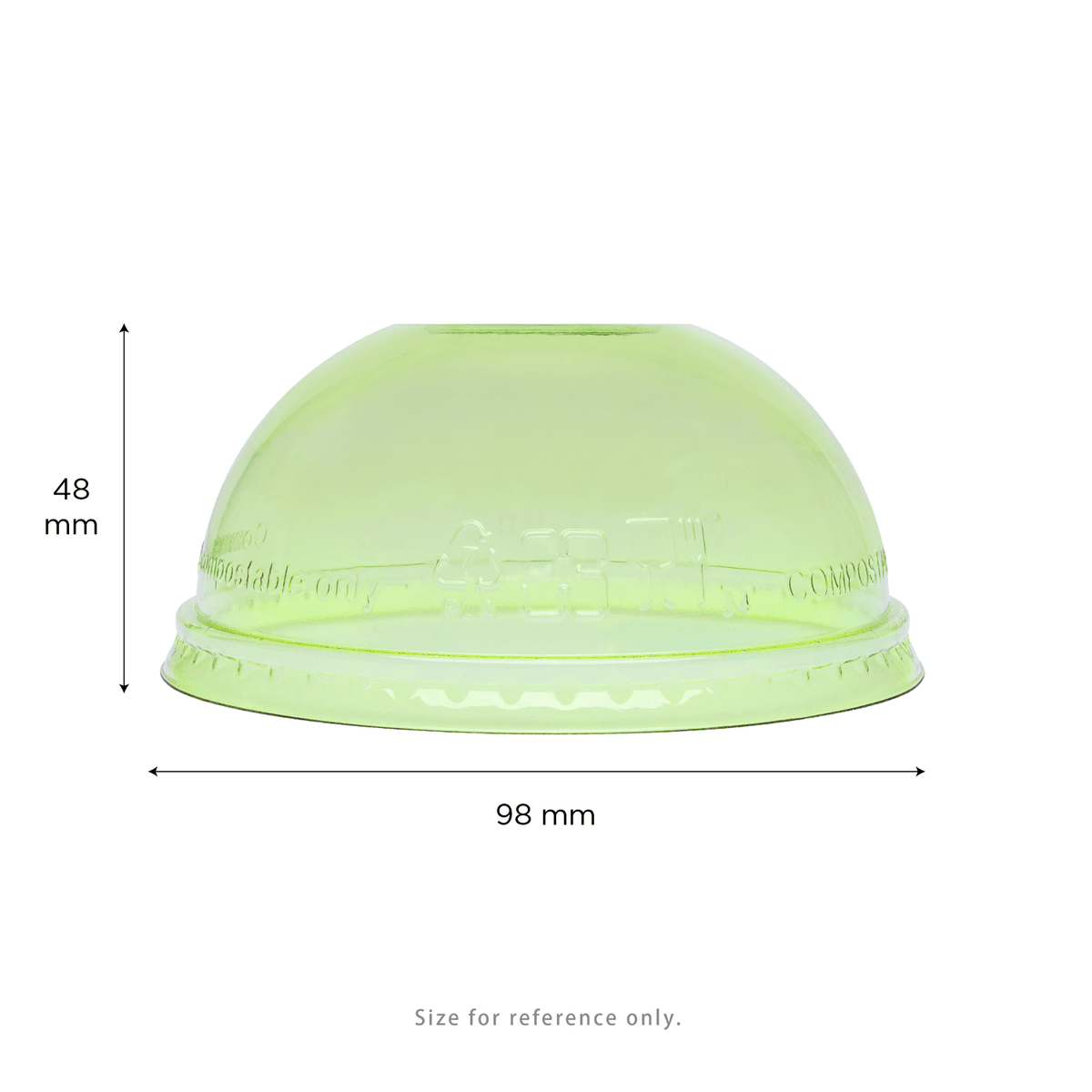 Karat Earth 98mm PLA Dome Lids for 12-24oz Cups, Green - 1,000 pcs