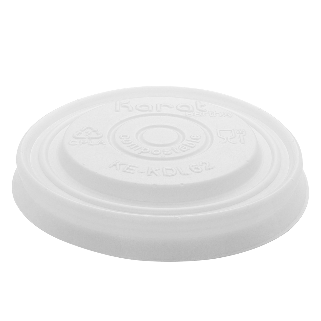 Karat Earth 62mm Compostable Flat Lid for 2 oz Eco-Friendly Paper Portion Cup - 2,000 pcs