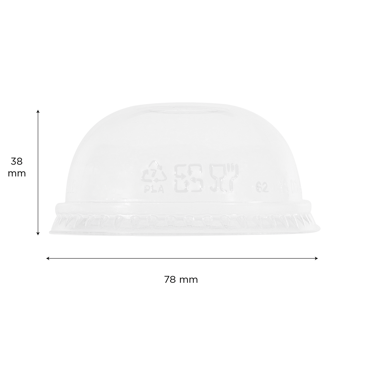 Karat Earth 78mm PLA Dome Lid for 10oz PLA Cup - 1,000 pcs