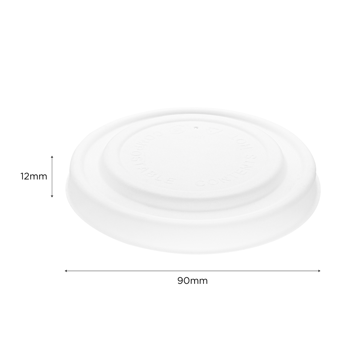 Karat Earth 90.8mm Compostable Fiber Paper Flat lid for 6-10oz Paper Food Container - 1,000 pcs