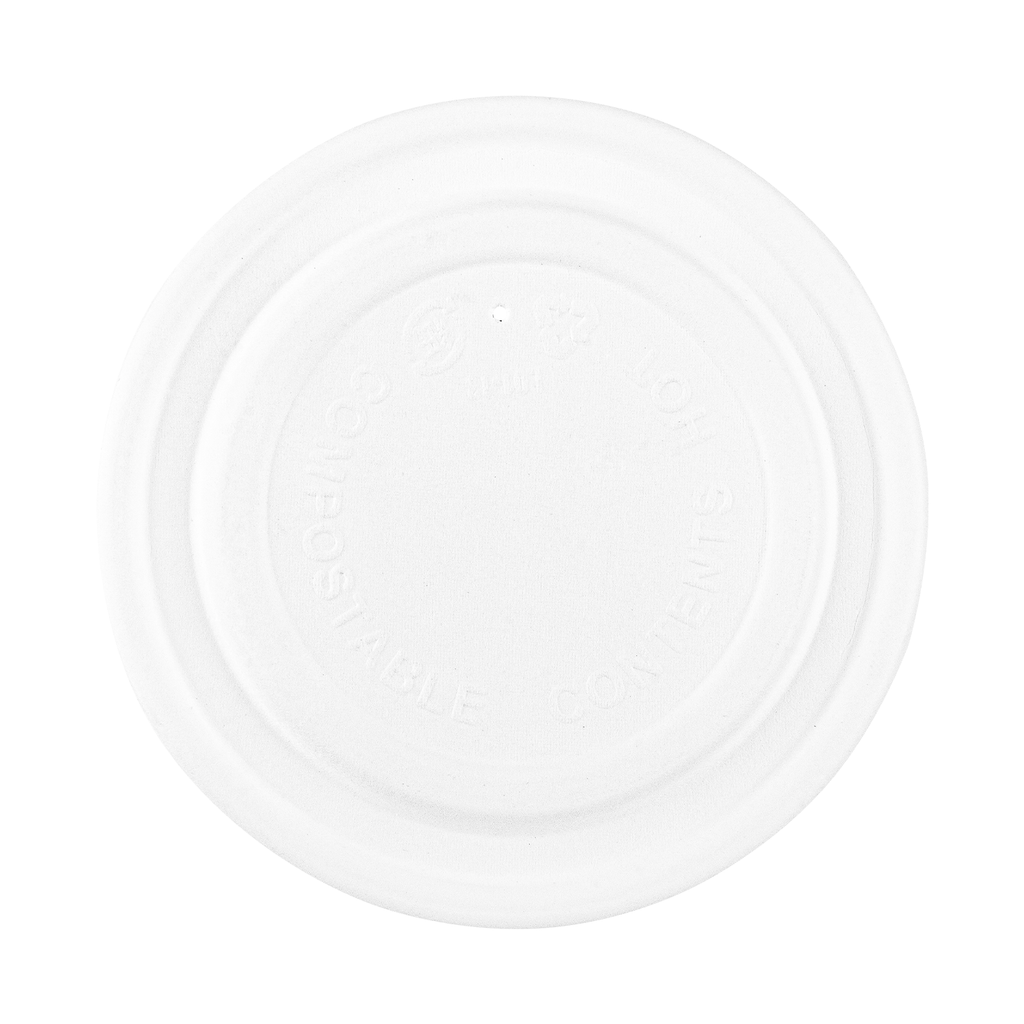 Karat Earth 90.8mm Compostable Fiber Paper Flat lid for 6-10oz Paper Food Container - 1,000 pcs