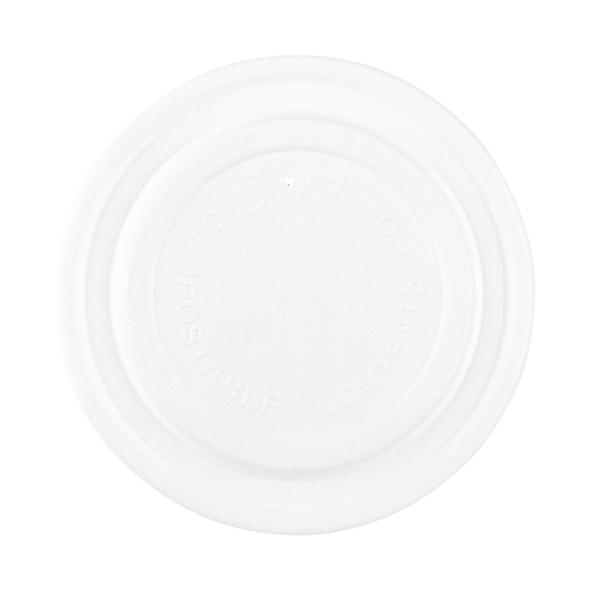 Karat Earth 90.8mm Compostable Fiber Paper Flat lid for 6-10oz Paper Food Container - 1,000 pcs