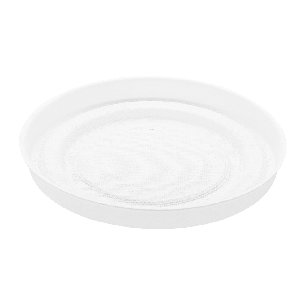 Karat Earth 90.8mm Compostable Fiber Paper Flat lid for 6-10oz Paper Food Container - 1,000 pcs
