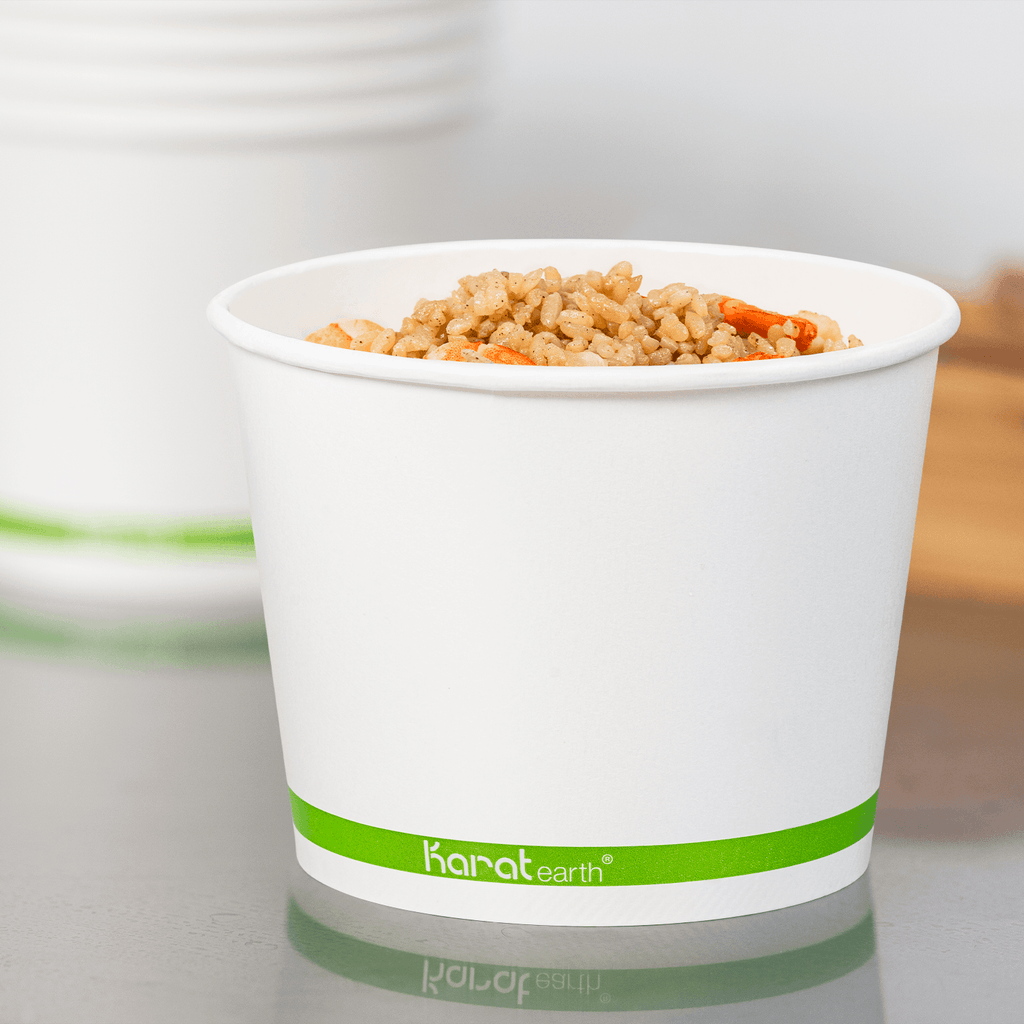 Karat Earth 32 oz Eco-Friendly Paper Food Containers (142mm), Generic Print - 600 pcs