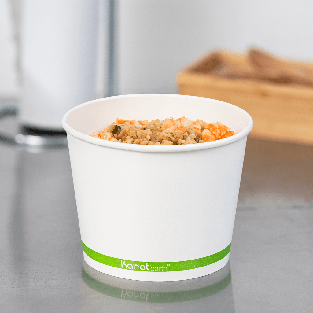Karat Earth 32 oz Eco-Friendly Paper Food Containers (142mm), Generic Print - 600 pcs