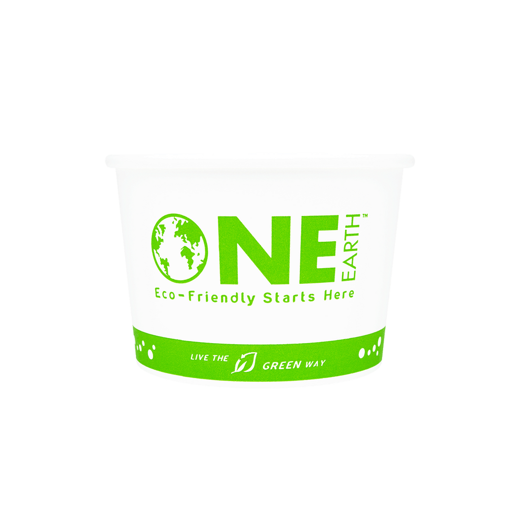 Karat Earth 8oz Eco-Friendly Paper Food Containers (90.8mm), Generic Print - 1,000 pcs
