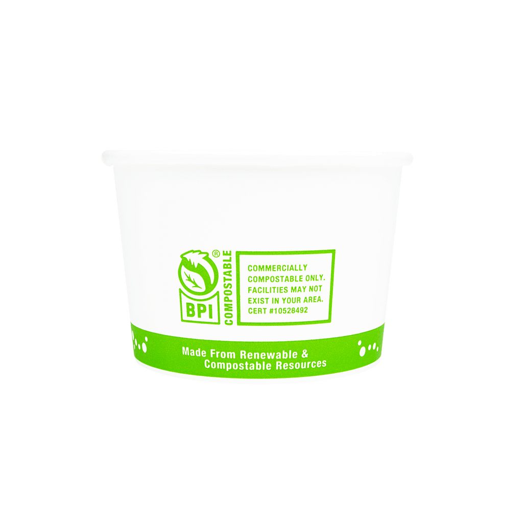 Karat Earth 8oz Eco-Friendly Paper Food Containers (90.8mm), Generic Print - 1,000 pcs