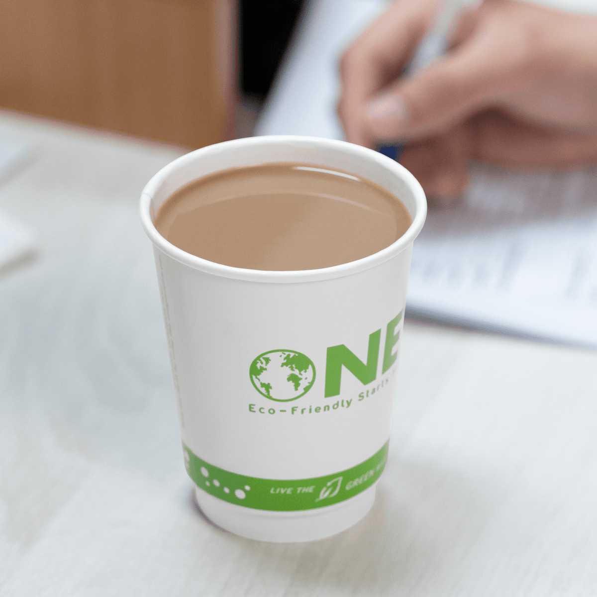Karat Earth 12oz Eco-Friendly Insulated Paper Hot Cups (90mm), Generic Print- 500 pcs