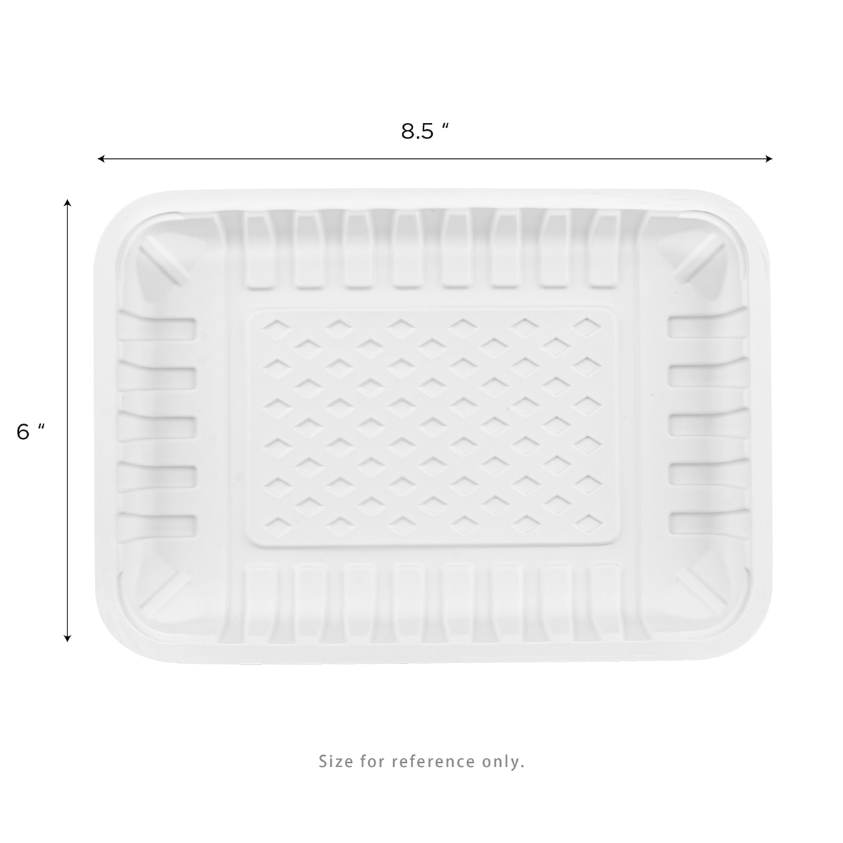 Karat Earth 8.5”x6” Mineral Filled PP Meat Tray, Rectangular, White - 500 pcs