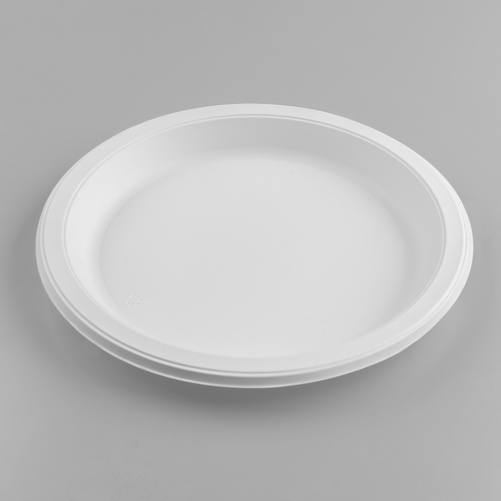 Karat Earth 9" Mineral Filled PP Round Plates, White - 500 pcs