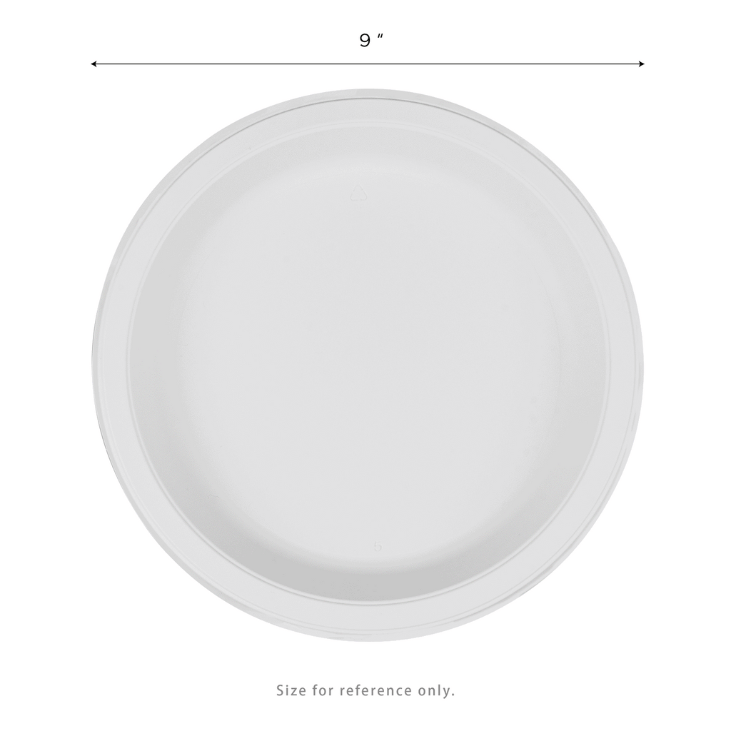 Karat Earth 9" Mineral Filled PP Round Plates, White - 500 pcs