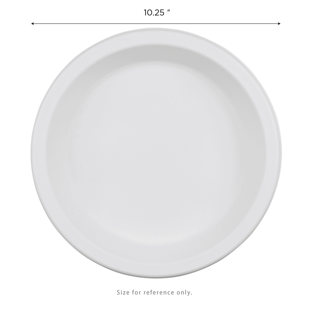 Karat Earth 10.25" Mineral Filled PP Round Plates, White - 500 pcs