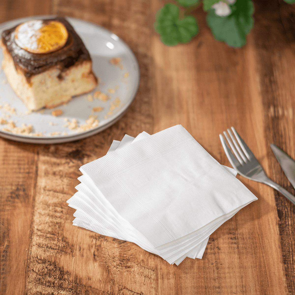 [3,000 ct] 10" x10" Premium Beverage Napkins, White