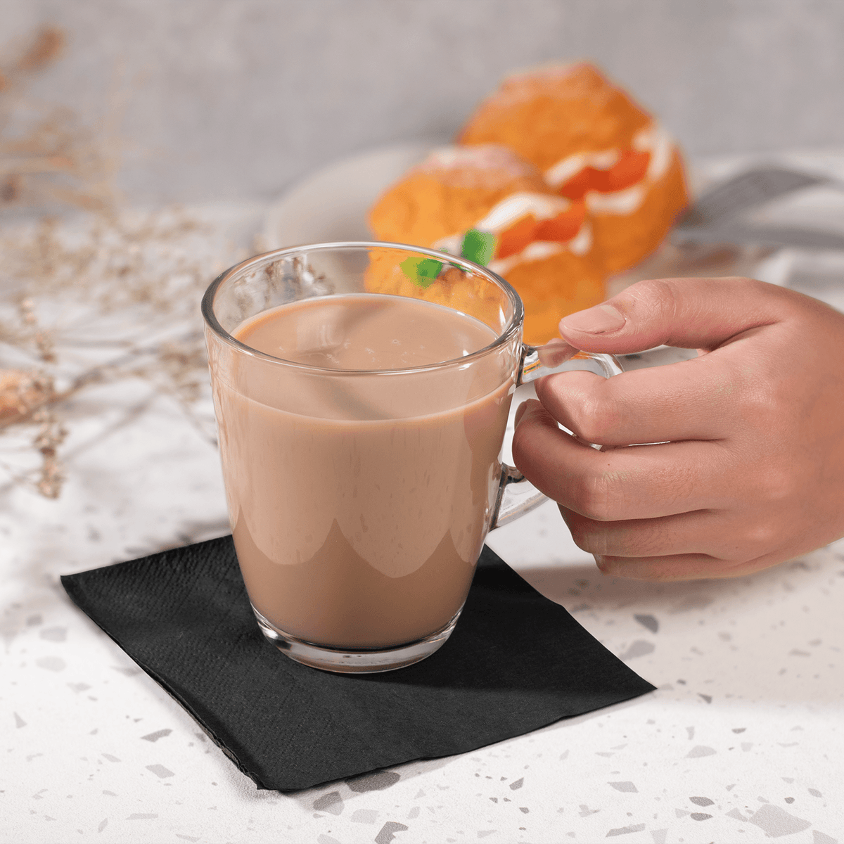 [1,000 ct] 9.5" x9.5" Beverage Napkins, Black
