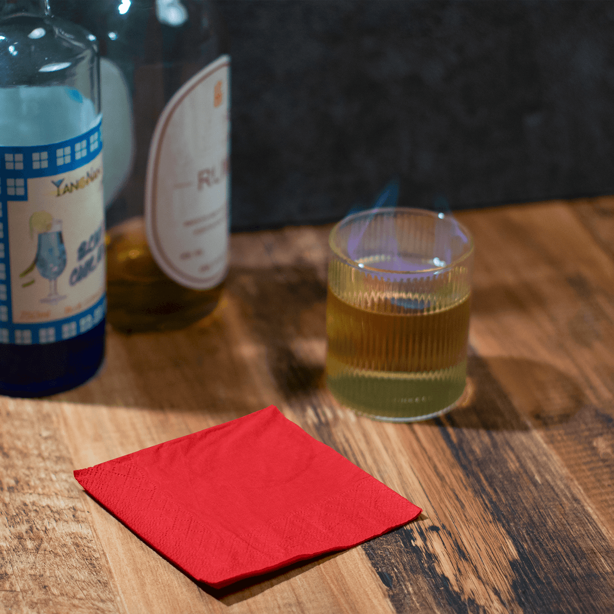 [1,000 ct] 9.5" x9.5" Beverage Napkins, Red