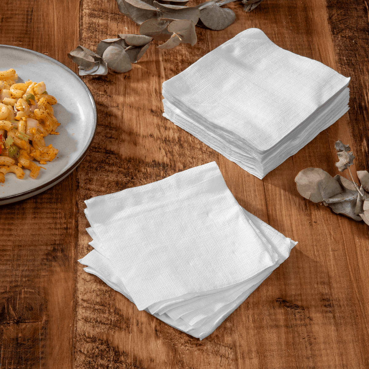 [4,000 ct] 9" x9" Beverage Napkins, White