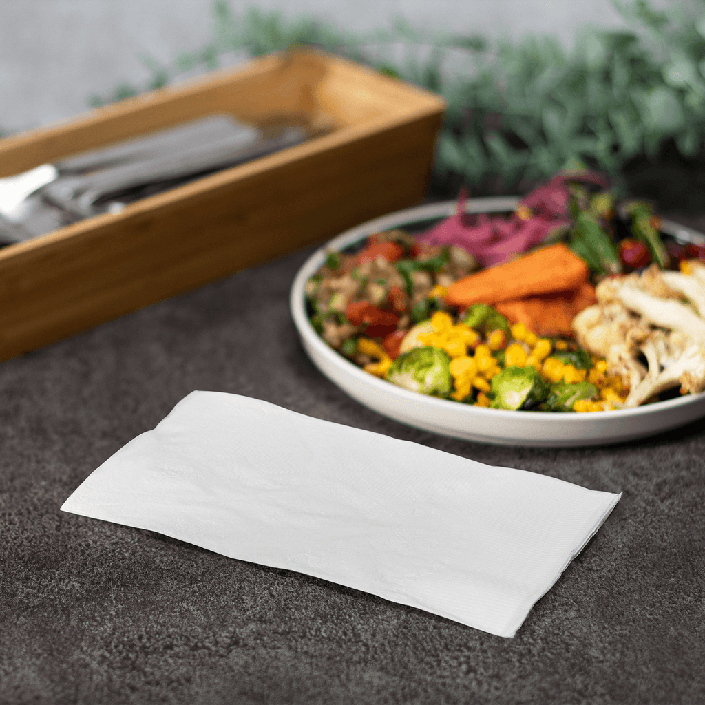 [3,000 ct] 15" x17" 1 Ply Dinner Napkins, White