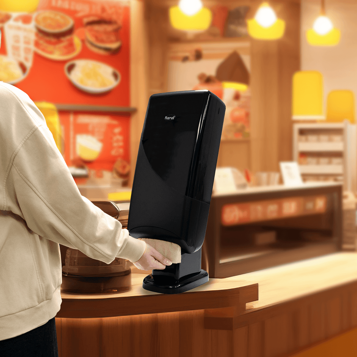 Interfold Dispenser for Dispense Nap, Stand/Tabletop, Black - 1 unit