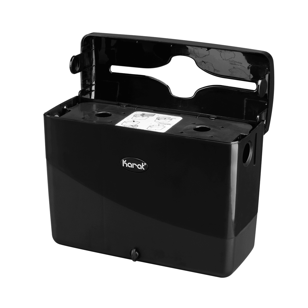 Tall Fold Napkin Dispenser, Tabletop/Suction, Black - 1 unit