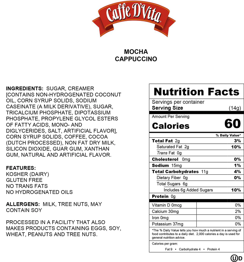 Caffe D'Vita Mocha Cappuccino - Can (16oz)