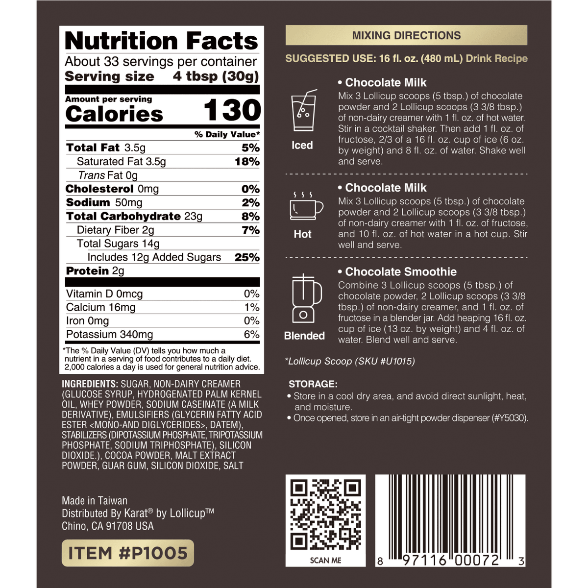 Chocolate Powder - 2.2 lbs