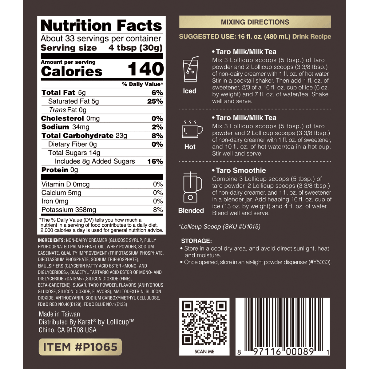 Taro Powder - Bag (2.2 lbs)