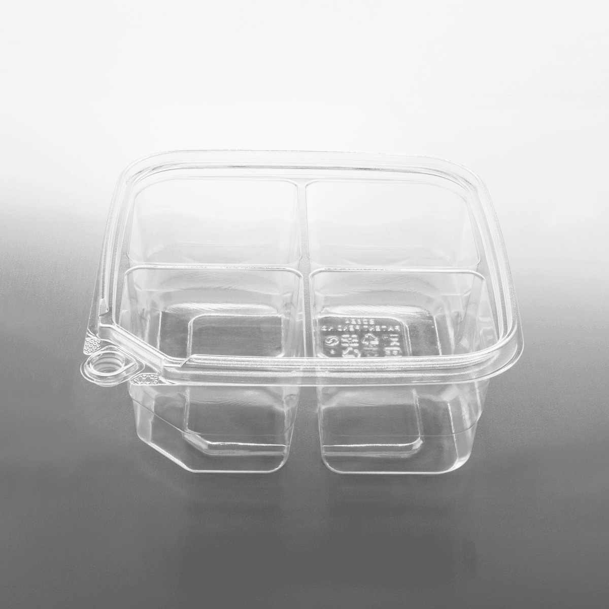 [300 ct] PET Tamper Resistant Grab N' Go Container, 4-Compartment