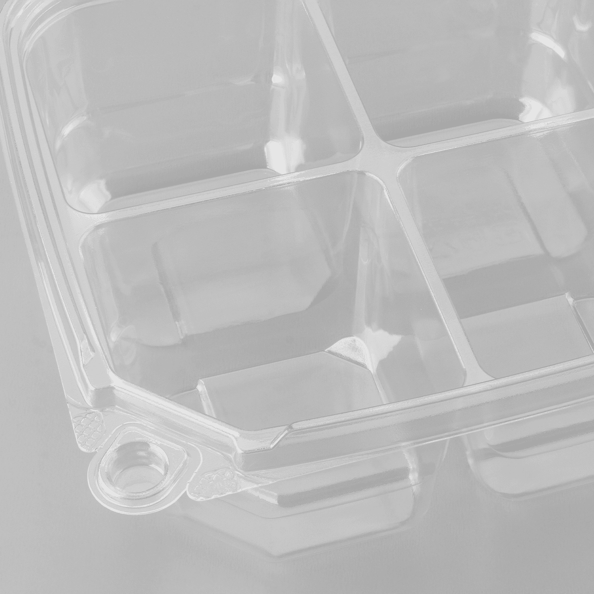 [300 ct] PET Tamper Resistant Grab N' Go Container, 4-Compartment