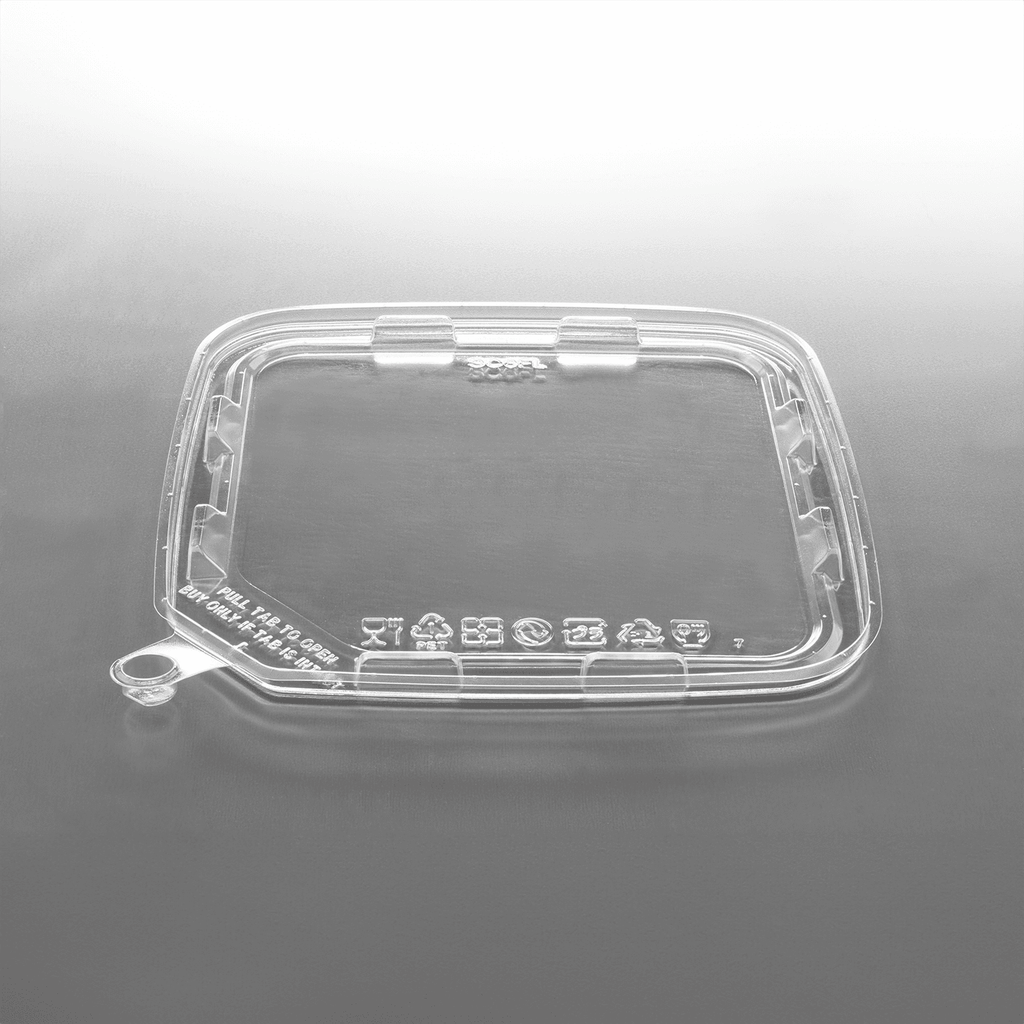 [300 ct] PET Flat Lid for Tamper Resistant Square Container