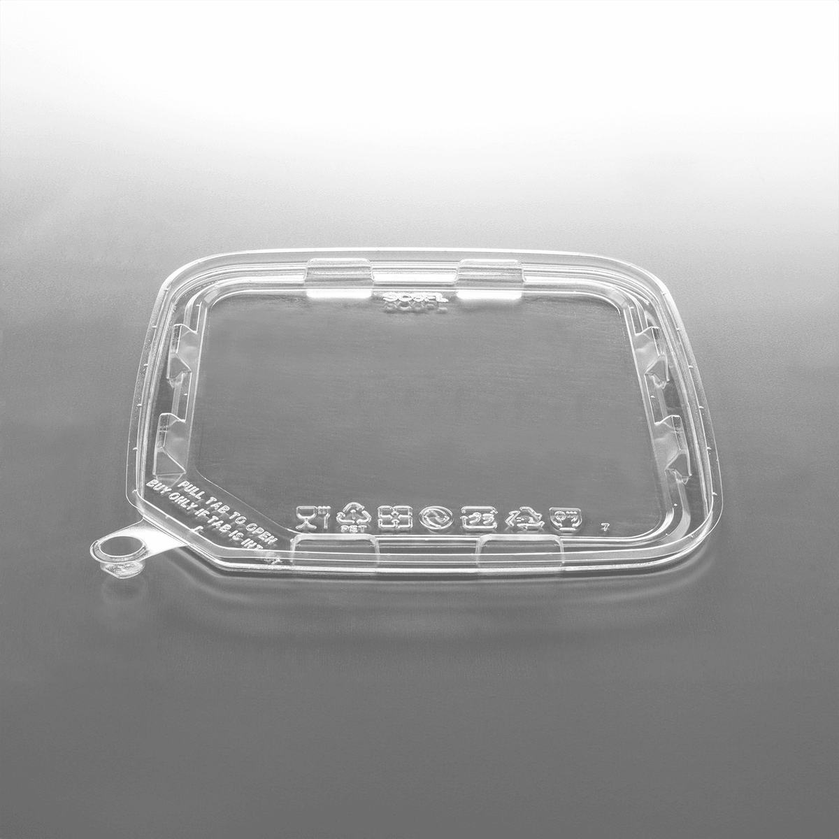 [300 ct] PET Flat Lid for Tamper Resistant Square Container