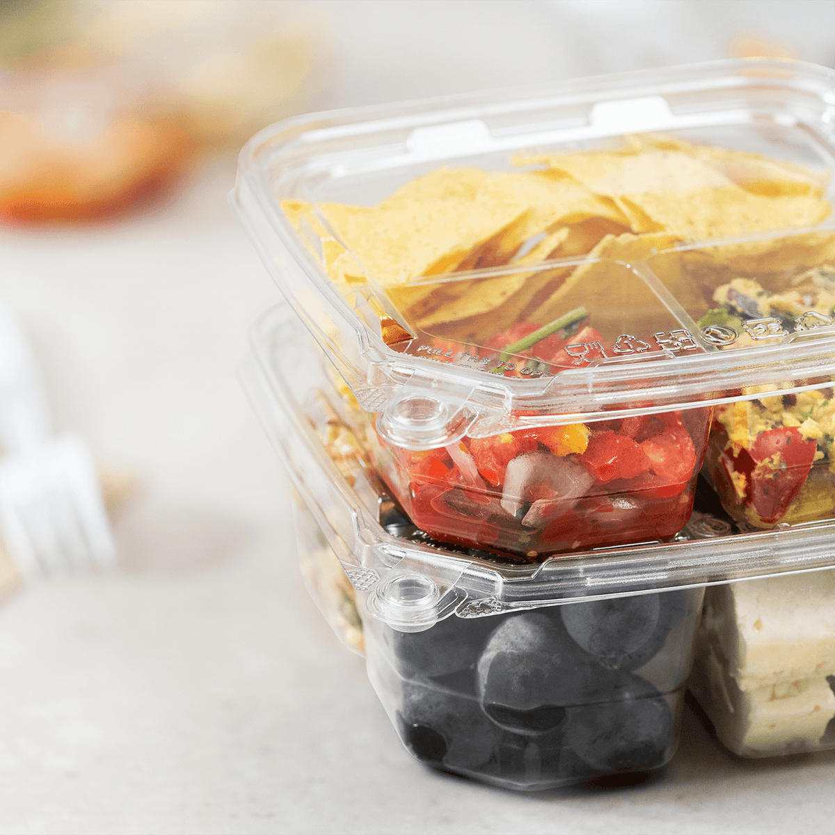 [300 ct] PET Flat Lid for Tamper Resistant Square Container