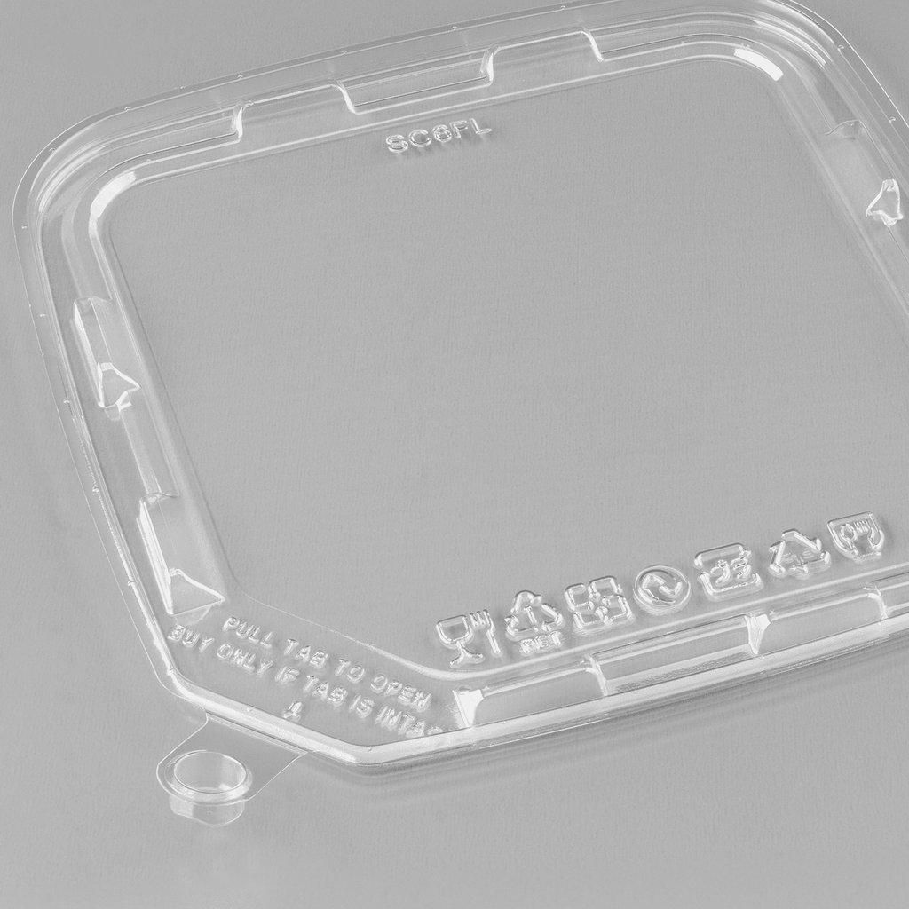 [300 ct] PET Flat Lid for Tamper Resistant Square Container