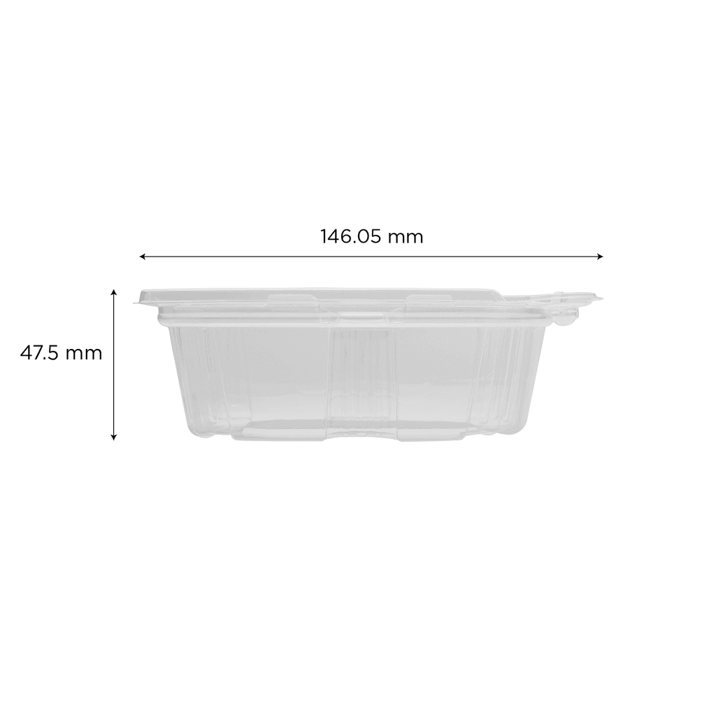 [200 ct] 12 oz PET Plastic Tamper Resistant Hinged Deli Containers with Lid