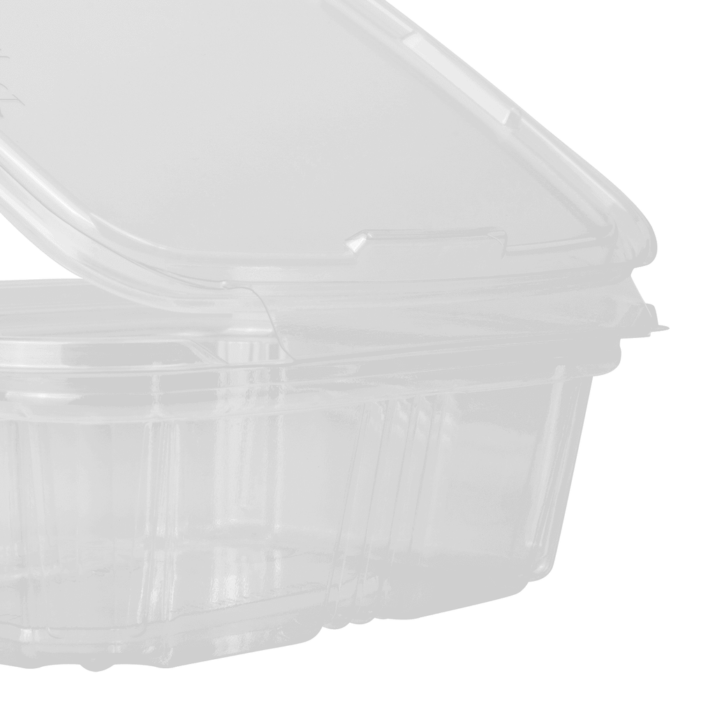 [200 ct] 12 oz PET Plastic Tamper Resistant Hinged Deli Containers with Lid