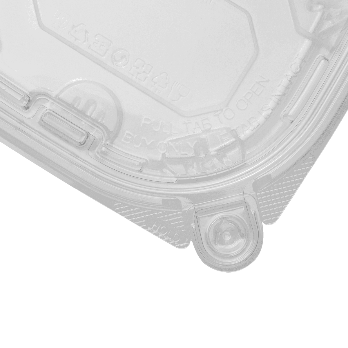 [200 ct] 12 oz PET Plastic Tamper Resistant Hinged Deli Containers with Lid