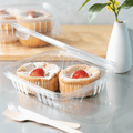 [150 sets] 36 oz PET Tamper Resistant Hinged Deli Containers w/Flat Lid, Rectangular