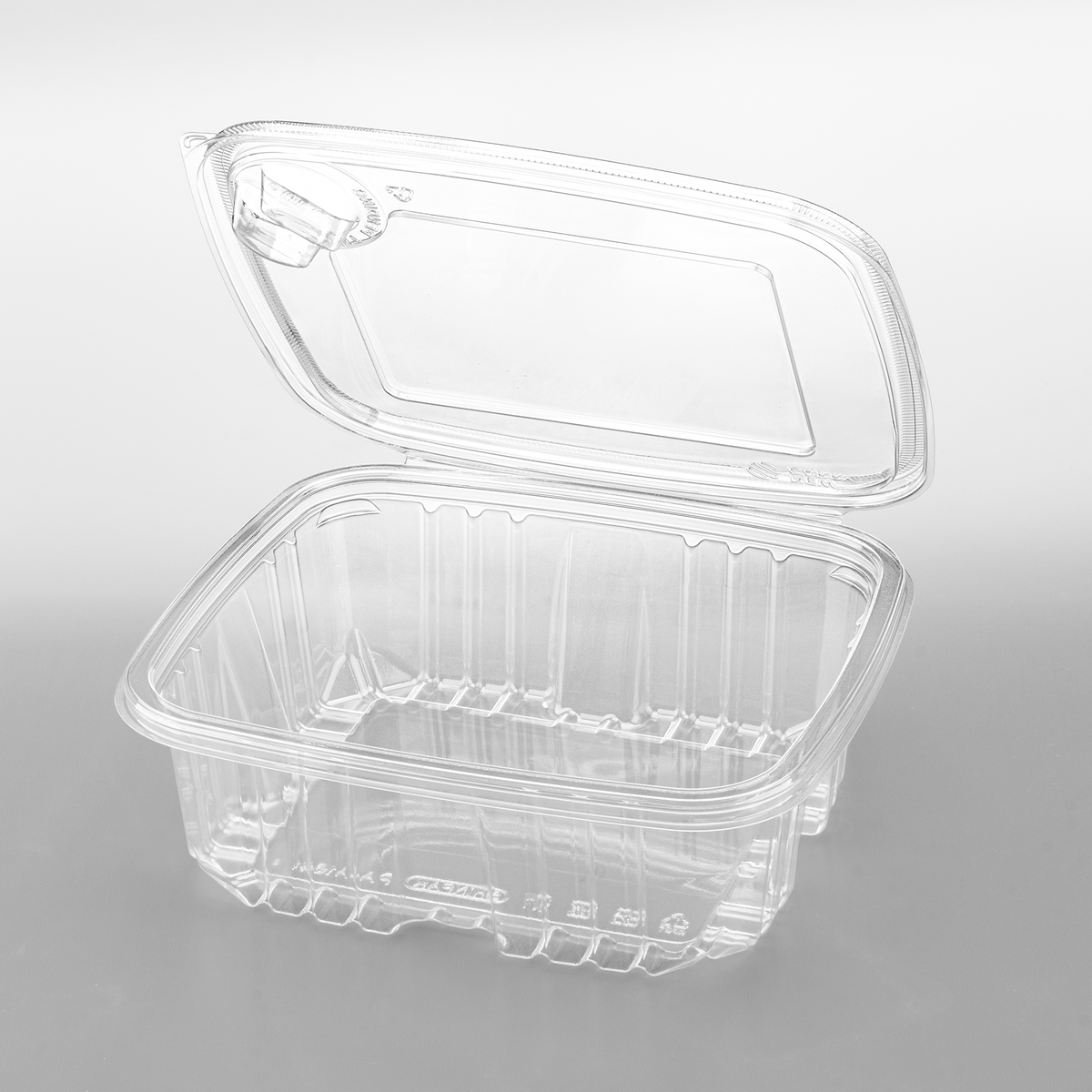 [150 sets] 64 oz PET Tamper Resistant Hinged Deli Containers w/Flat Lid