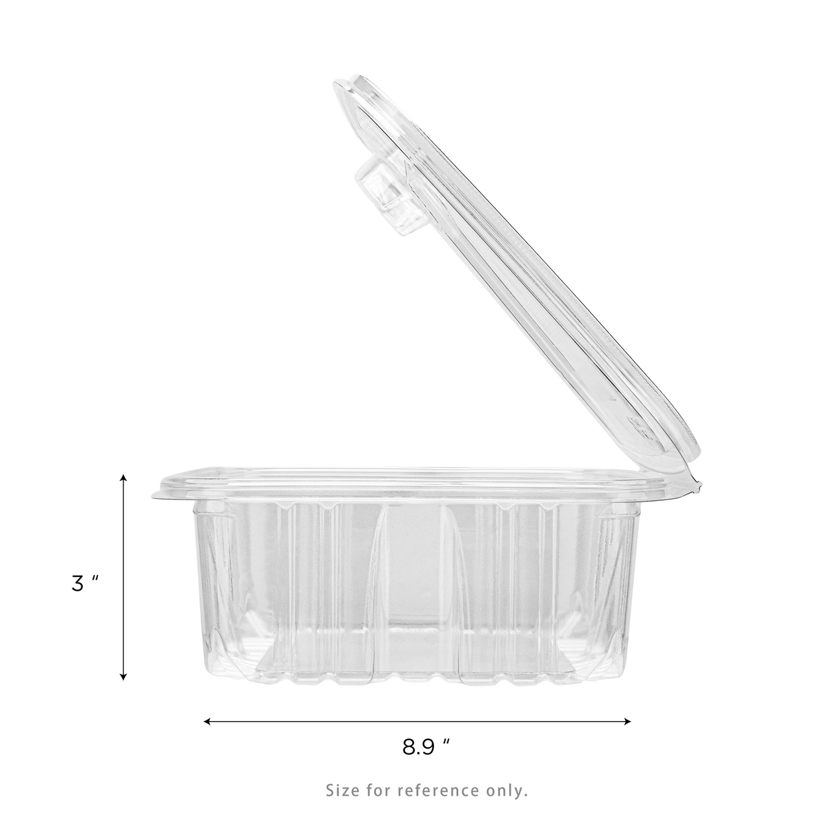 [150 sets] 64 oz PET Tamper Resistant Hinged Deli Containers w/Flat Lid