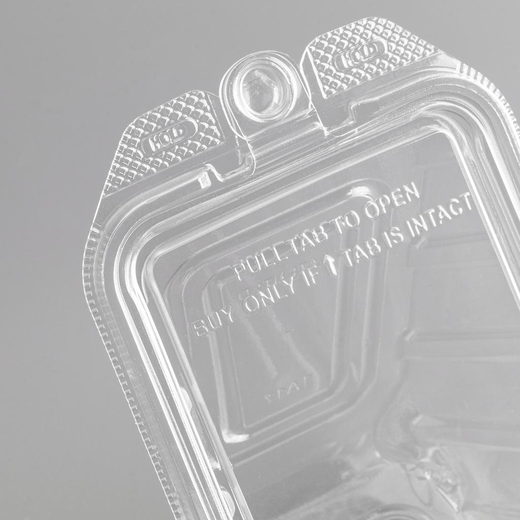 [200 ct] 17oz PET Tamper Resistant Hinged Sandwich Wedge Container, Clear