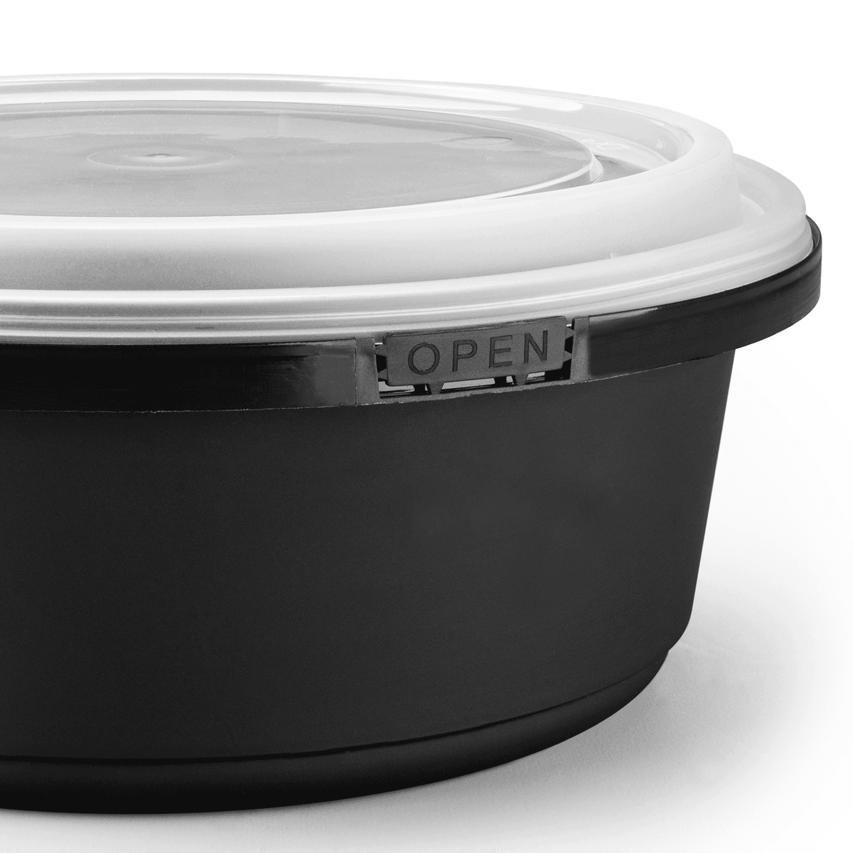 [150 sets] 34 oz PP Tamper Resistant Injection Molded Microwaveable Black Food Container w/Clear lid
