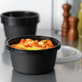[150 sets] 44 oz PP Tamper Resistant Injection Molded Microwaveable Black Food Container w/Clear lid