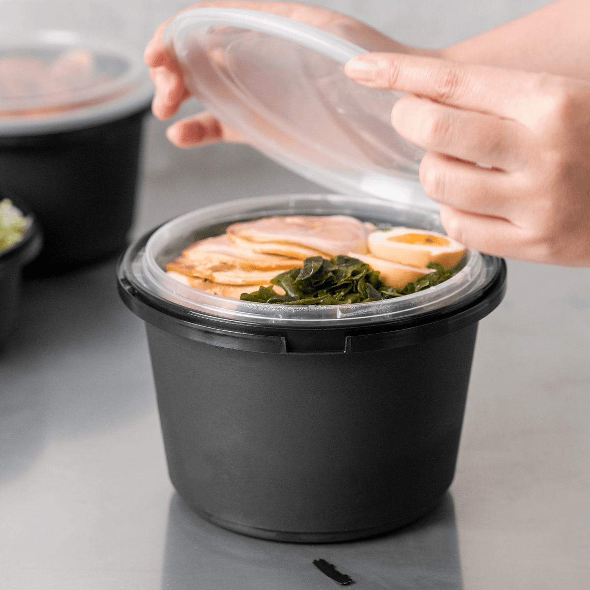 [300 ct] 20 oz PP Insert for 34-60 oz Tamper Resistant Injection Molded Food Container