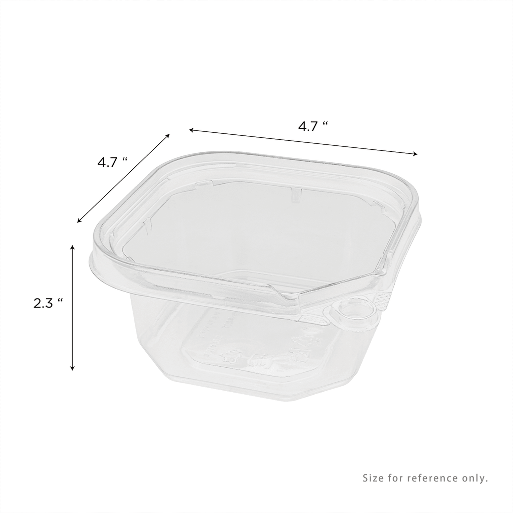 [400 ct] 12 oz PET Tamper Resistant Square Container, Clear